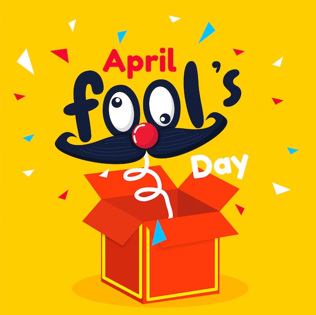 April fool's day text and funny red box