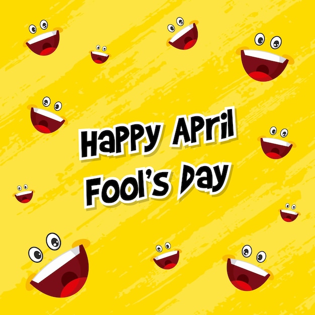 April fool's day typografie kleurrijke creatieve illustratie van lach platte vector achtergrond