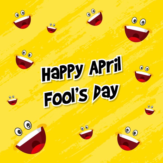 April fool's day Typography Colorful Creative Illustration of laugh flat vector background