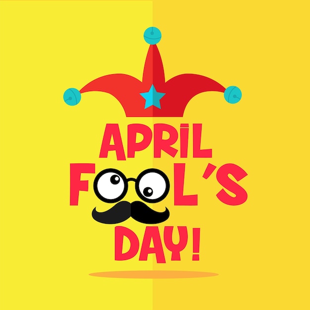 April fool's day typography colorful vector