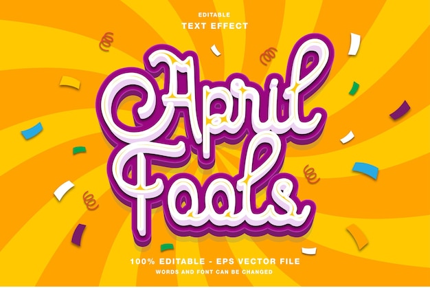 April fools belettering bewerkbaar teksteffect