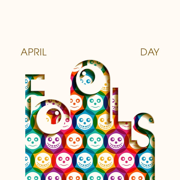 Vector april fools day celebration greeting card design