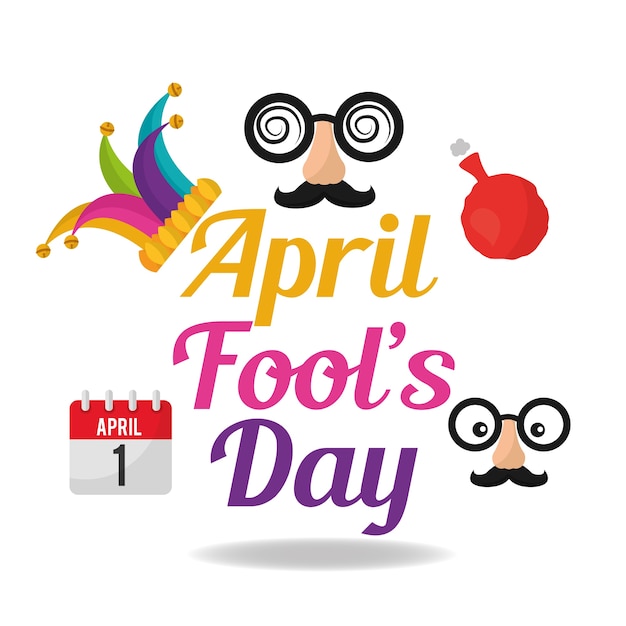 April fools day collection decoration icons