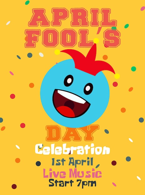 Vector april fools day party flyer poster social media post design