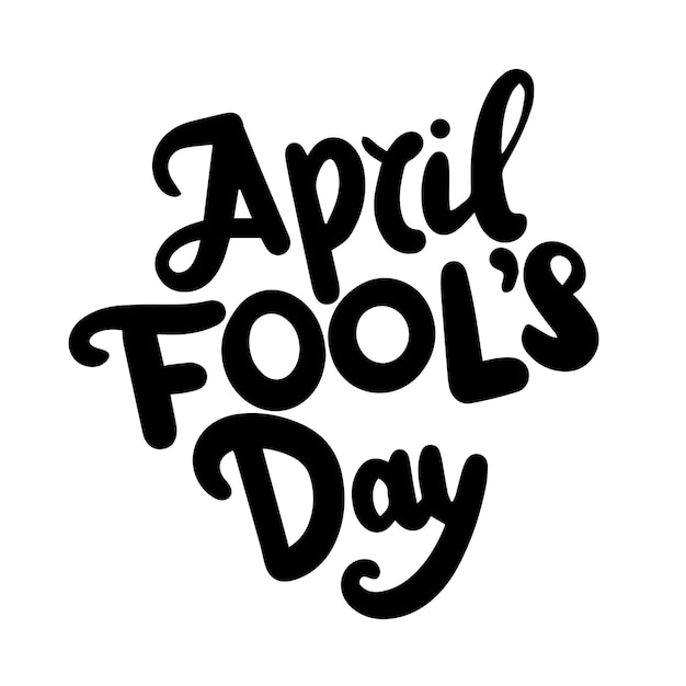 April Fools Day text banner Handwriting inscription April Fools Day square composition Hand draw