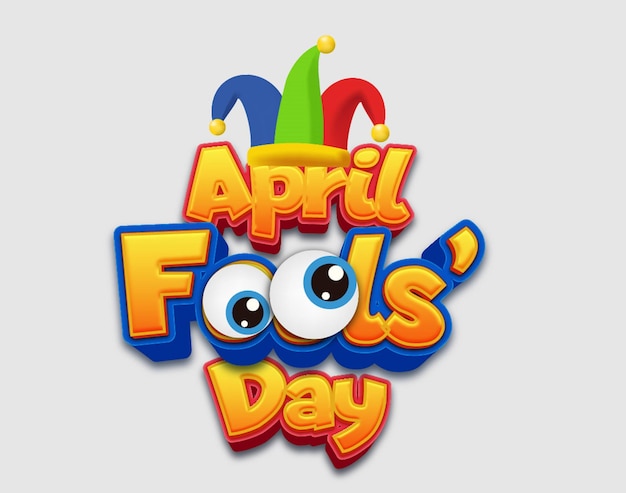 Vector april fools day text effect