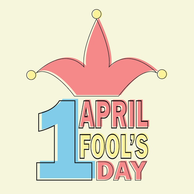 Vector april fools day text and funny element vector illustration for greeting card, ad, promotion, poster, flier, blog, article, marketing, signage, email