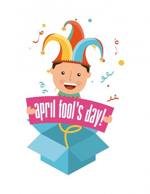 April fools day over white background vector illustration