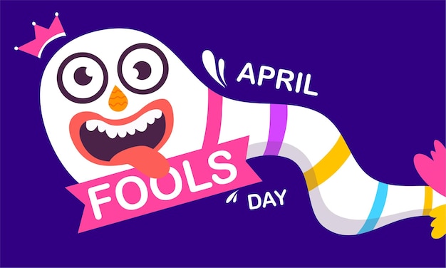 April fools day with funny prank illustration vector background design for april fools day event