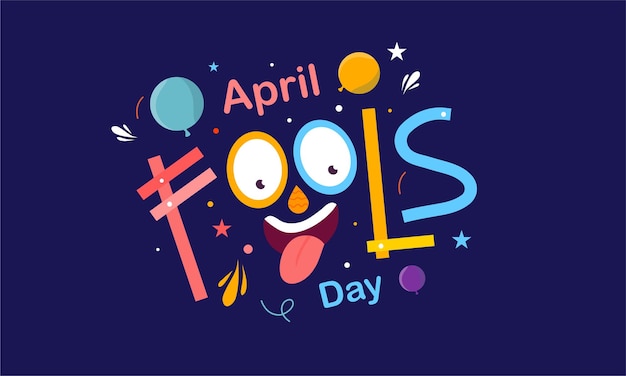 Vector april fools day with funny prank illustration vector background design for april fools day event