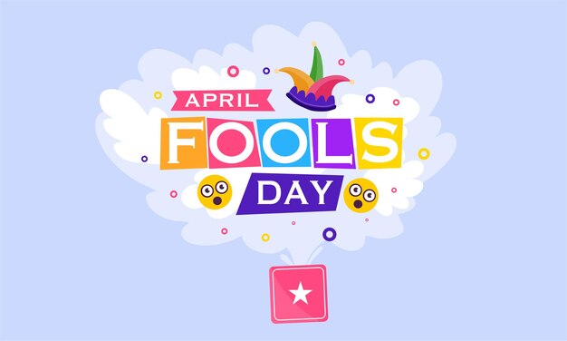 April fools day with funny prank illustration vector background design for april fools day event