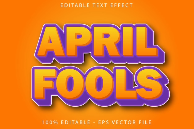 Premium Vector | April fools editable text effect cartoon style