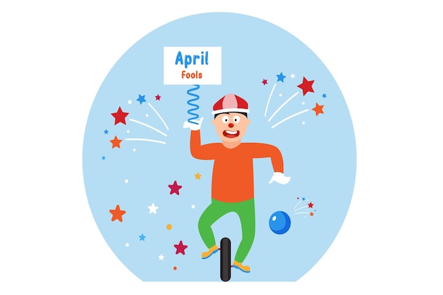 April Fools Flat Design Illustration