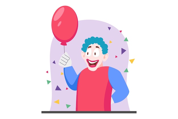 4월의 청한 평평한 디자인 일러스트레이션