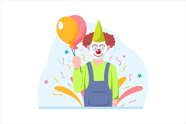 4월의 청한 평평한 디자인 일러스트레이션