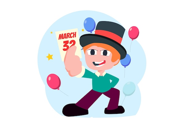 Vector april fools flat illustratieontwerp