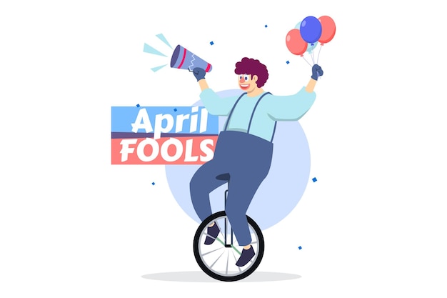 April fools flat illustratieontwerp