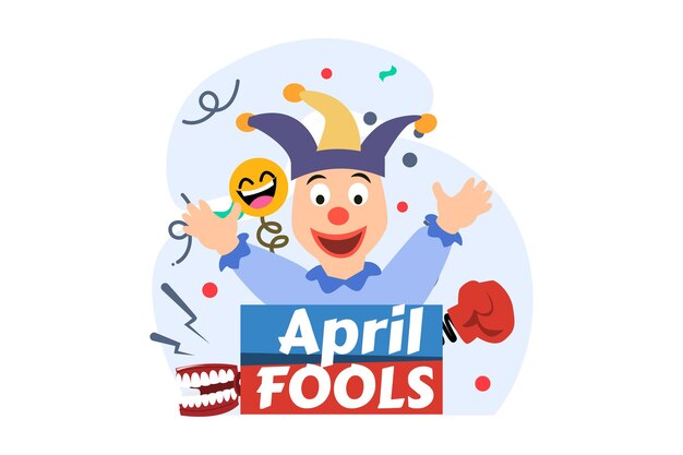 April fools flat illustratieontwerp