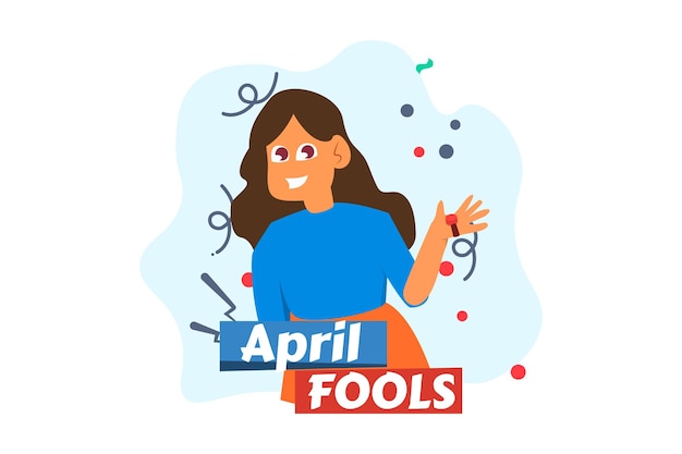 Vettore disegno illustrativo piatto di april fools