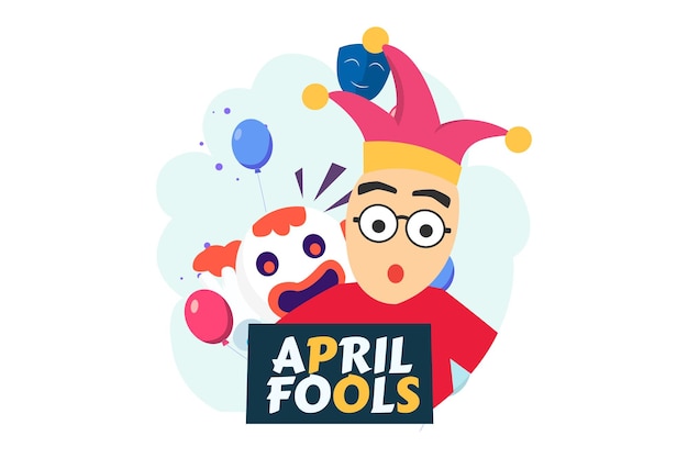 Vettore disegno illustrativo piatto di april fools