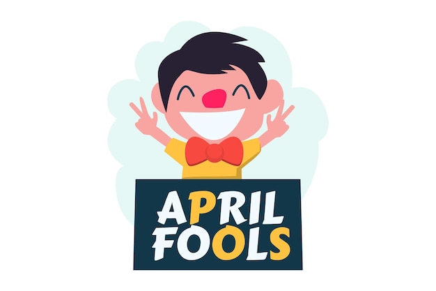 Disegno illustrativo piatto di april fools