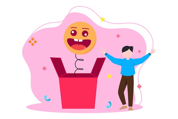 4월의 어리석은 평평한 일러스트레이션 디자인