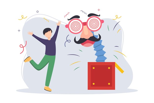 april fools flat illustration design