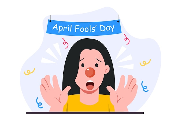 April fools flat illustration design