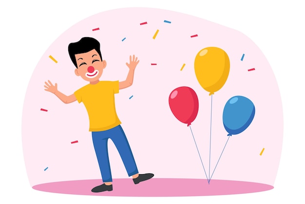 4월의 어리석은 평평한 일러스트레이션 디자인