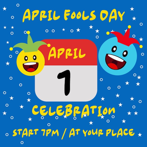 April fools party poster flyer or social media post design