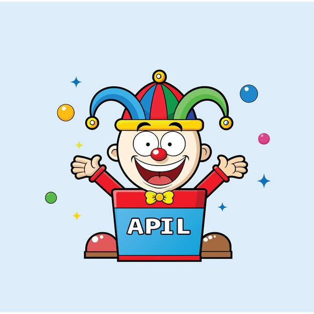 April fools vector creative April design Fools joker happy text