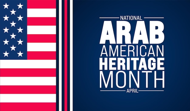 April is Arab American Heritage Month background template Holiday concept use to background