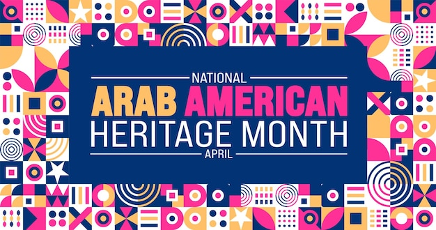 ベクトル 4月はアラブ・アメリカン・ヘリテージ・ムーン (arab american heritage month) の背景テンプレートでホリデーコンセプトを背景に使用します