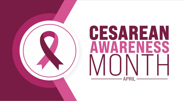 Vettore april is cesarean awareness month modello di sfondo concetto di vacanza uso a banner di sfondo