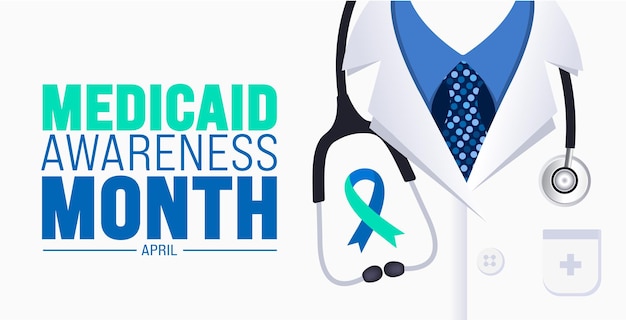 April is medicaid awareness month background template holiday concept use to background banner