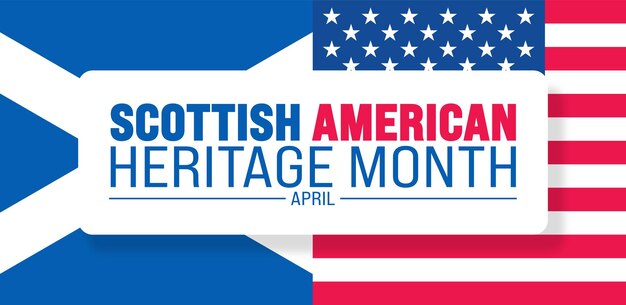 April is Scottish American Heritage Month achtergrond sjabloon vakantie concept