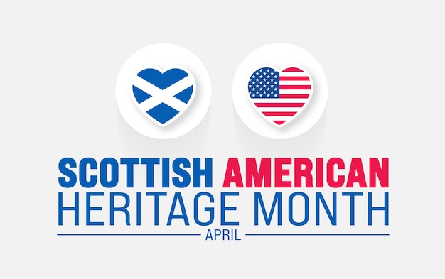 April is Scottish American Heritage Month achtergrond sjabloon vakantie concept