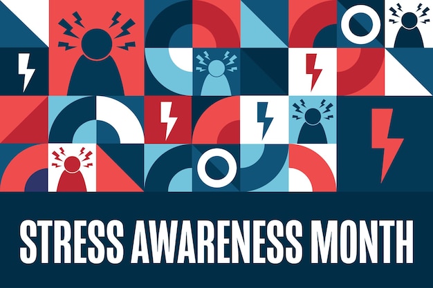 Vector april is stress awareness month holiday concept template voor achtergrond banner kaart poster met tekst opschrift vector eps10 illustratie