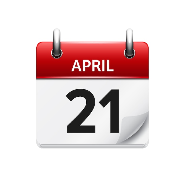 Vector april vector flat daily calendar icon date and time day month holiday