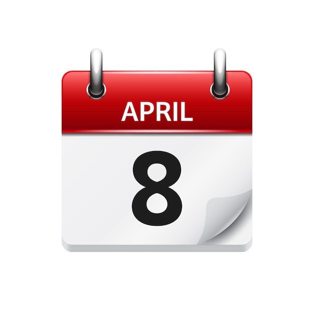 Vector april vector flat daily calendar icon date and time day month holiday