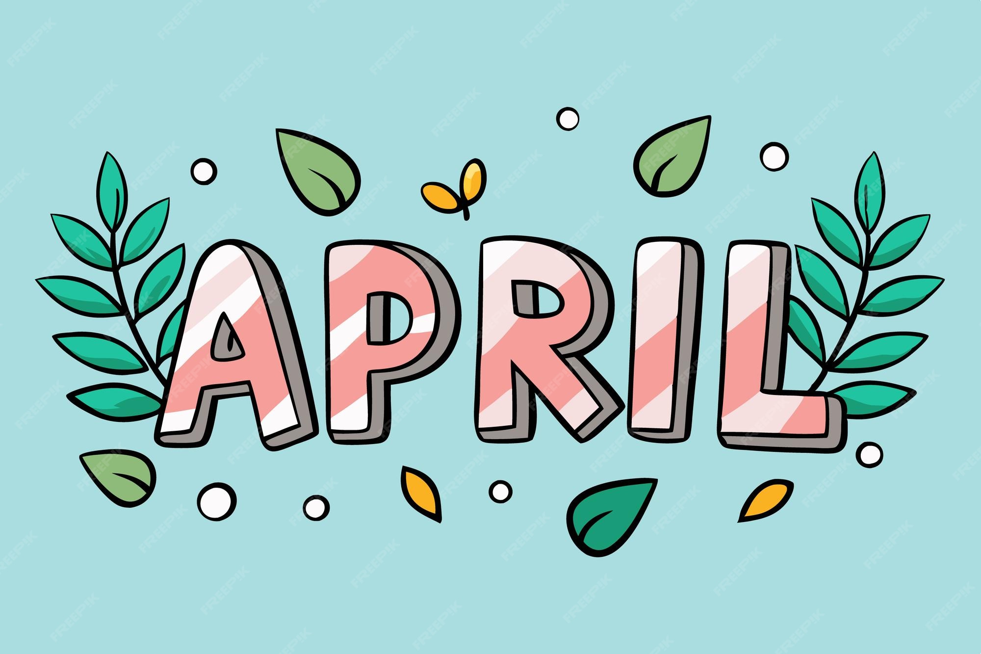 April with Playful Leaves Vector Simple Minimalist Design for Seasonal April with Playful Leaves Vector Simple Minimalist Design for Seasonal