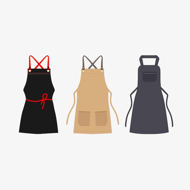 Vector apron vector with flat design illustration style collection