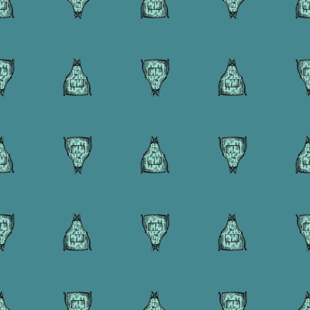 aprons engraved seamless pattern vintage background for kitchen in hand drawn style
