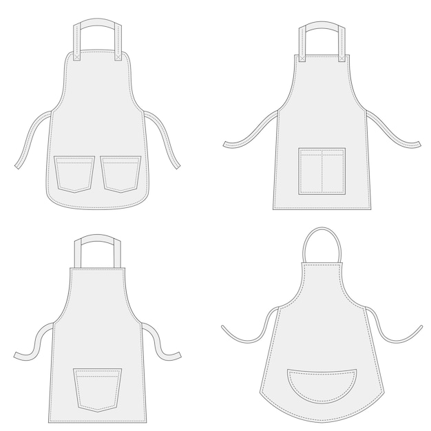 Vector aprons with outsets and pockets