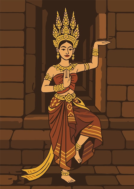 Apsara-danser in traditionele kleding