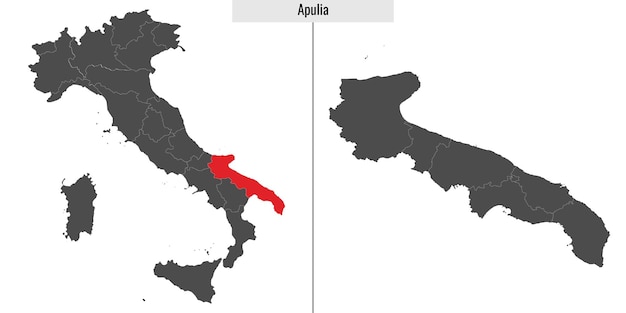 イタリアのプーリア州の地図