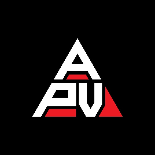 Vector apv driehoek letter logo ontwerp met driehoek vorm apv driehoek logo ontwerp monogram apv drie hoek vector logo sjabloon met rode kleur apv driehuizige logo eenvoudig elegant en luxe logo