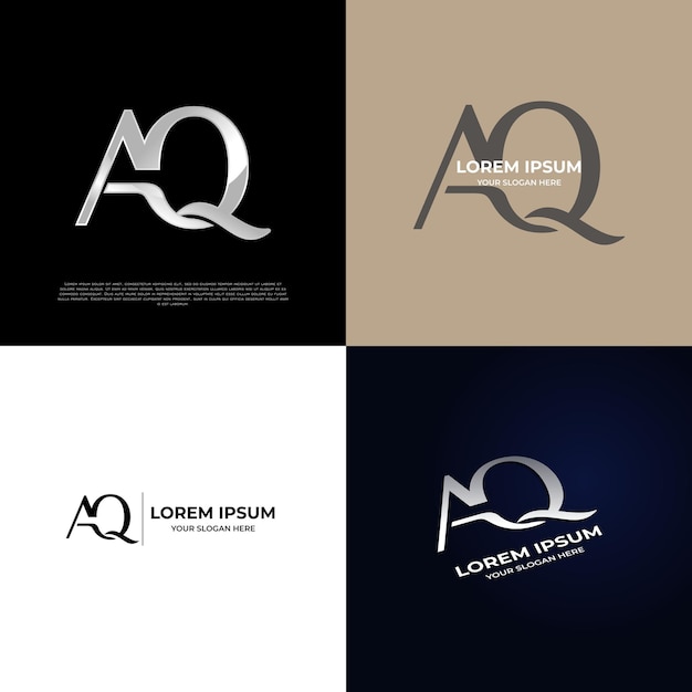 AQ Initial Modern Typography Emblem Logo Template for Business