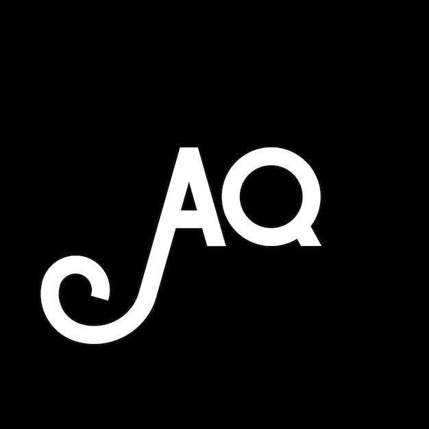 Vector aq letter logo design on black background aq creative initials letter logo concept aq letter design aq white letter design on black background a q a q logo