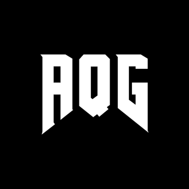 AQGのロゴデザイン 黒と白のカラーコンビネーション AqGのベクトルロゴデザイン アクグアイコン アクグアルファベット アクグタイポグラフィー ロゴデザイン